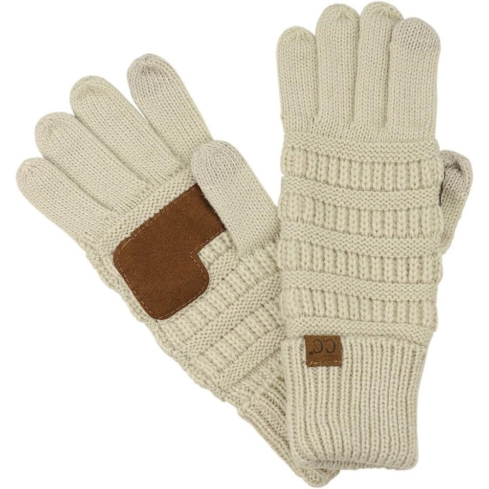 Unisex Cable Knit Winter Warm Anti-Slip Touchscreen Texting Gloves